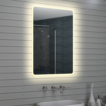Miroir de salle de bain design à éclairage LED à lumière chaude 70x100x3cm