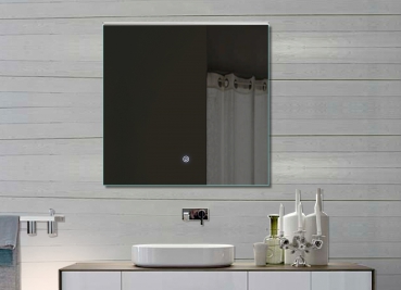 Miroir de salle de bain design à éclairage LED avec interrupteur tactile 72x70cm