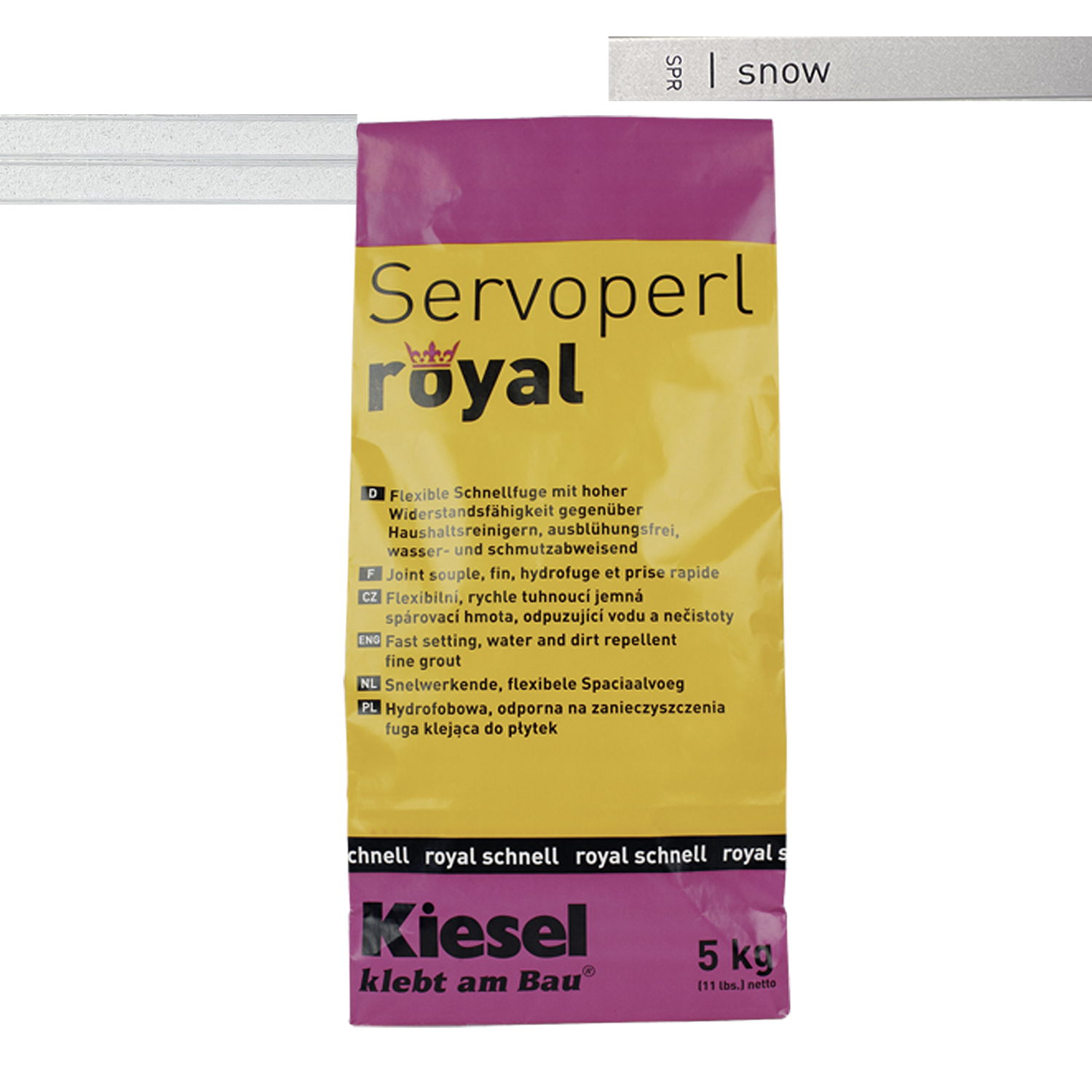 Fliesenfugen Fuge Fugenmasse für Bodenfliesen Wandfliesen und Mosaikfliesen Servoperl royal 5KG-BEN10012.21