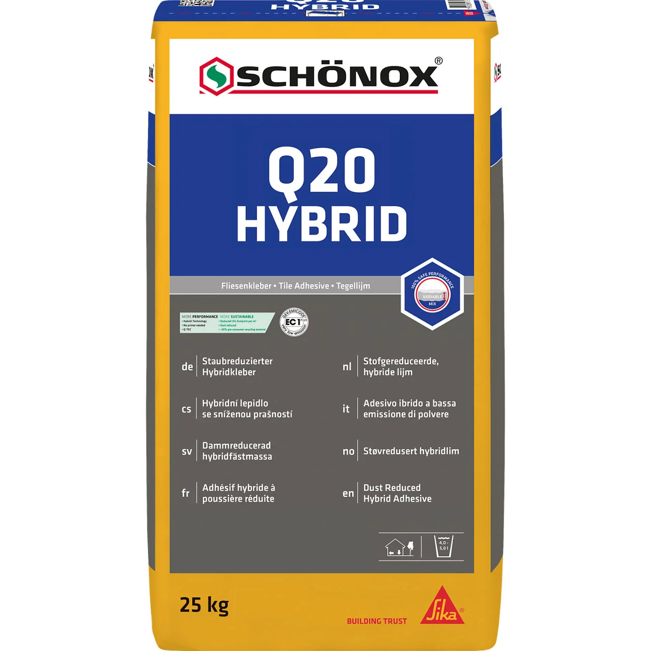 Schönox Q20 Hybrid Staubreduzierter Hybridkleber 25KG