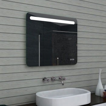 Éclairage LED lumière froide / chaude miroir de salle de bain à intensité variable 80x65cm