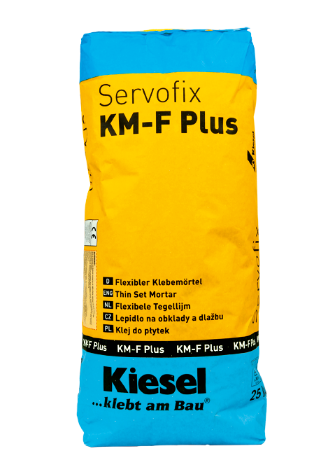 Fliesenkleber für Wandfliesen und Bodenfliesen von Kiesel Servofix KM-F Plus 25kg-BEN10018