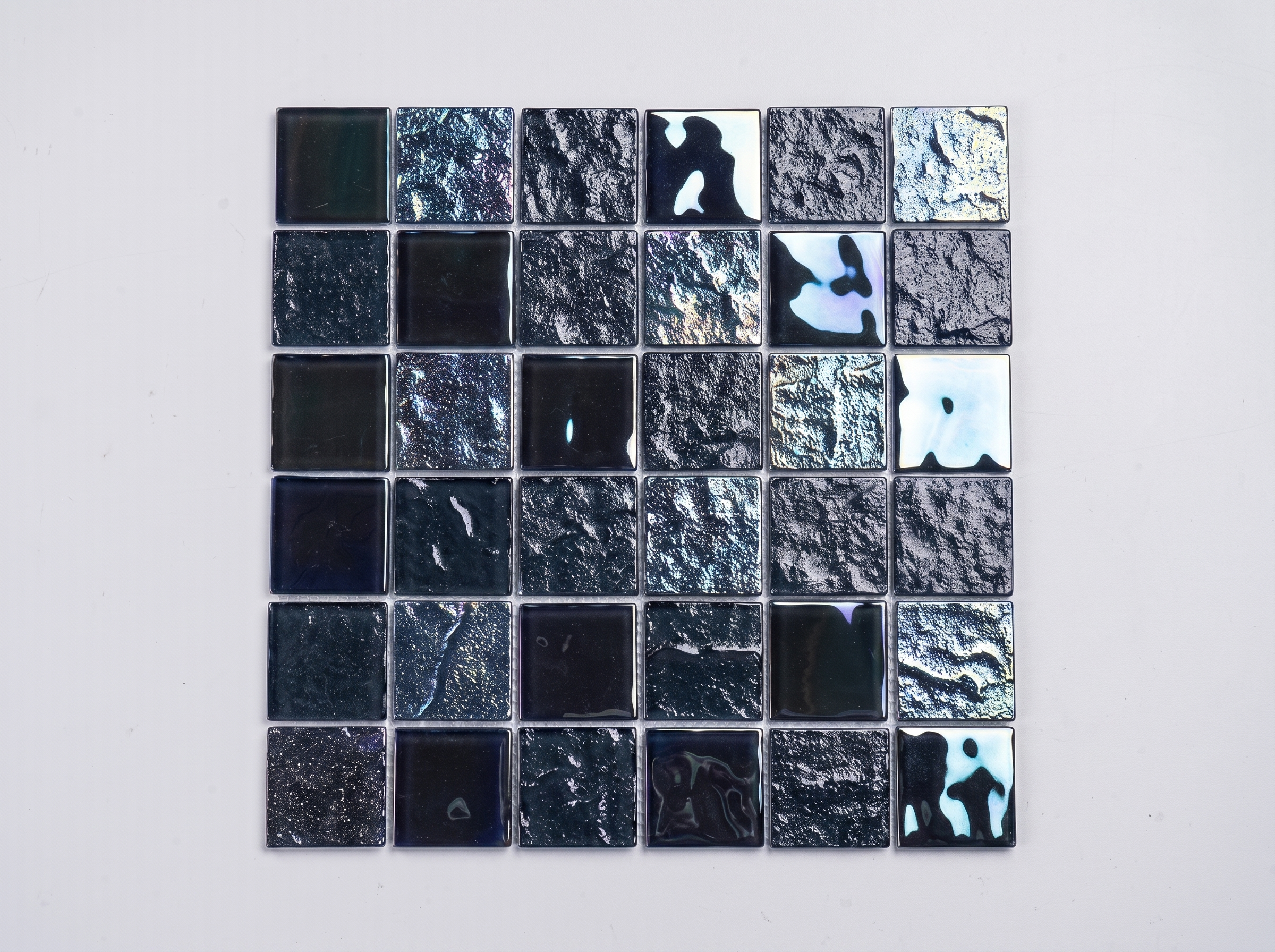 Glasmosaik 48×48 mm Dunkelblau Schimmer