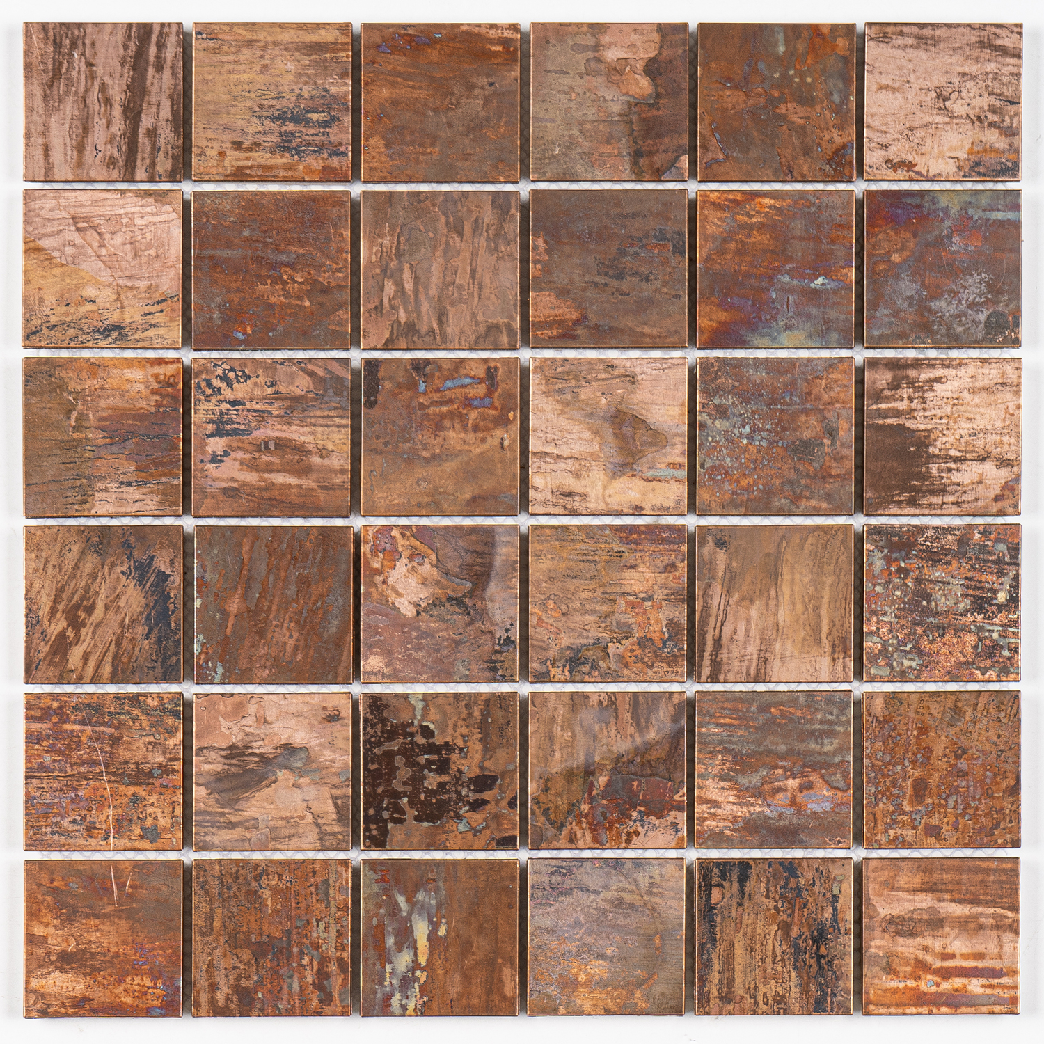Glasmosaik Mosaikfliese Kupfer 48x48x08mm