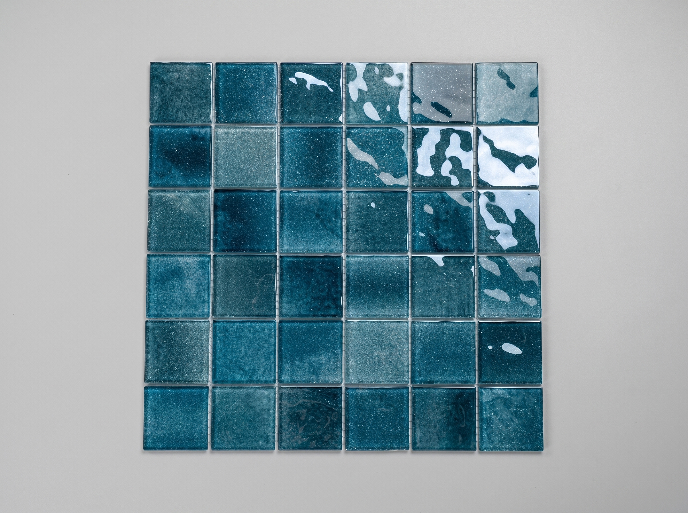Glasmosaik Mosaikfliese Nizza 48×48 mm Türkis