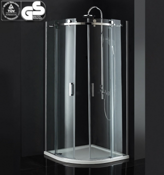 Cabine de douche design en angle avec porte coulissante