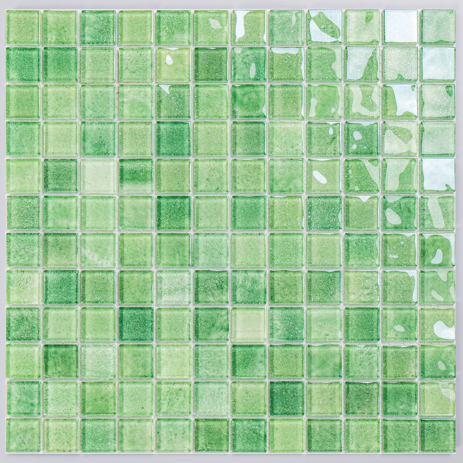 Mosaïque en verre, carreau de mosaïque « Nice », 23 × 23 × 4 mm, vert