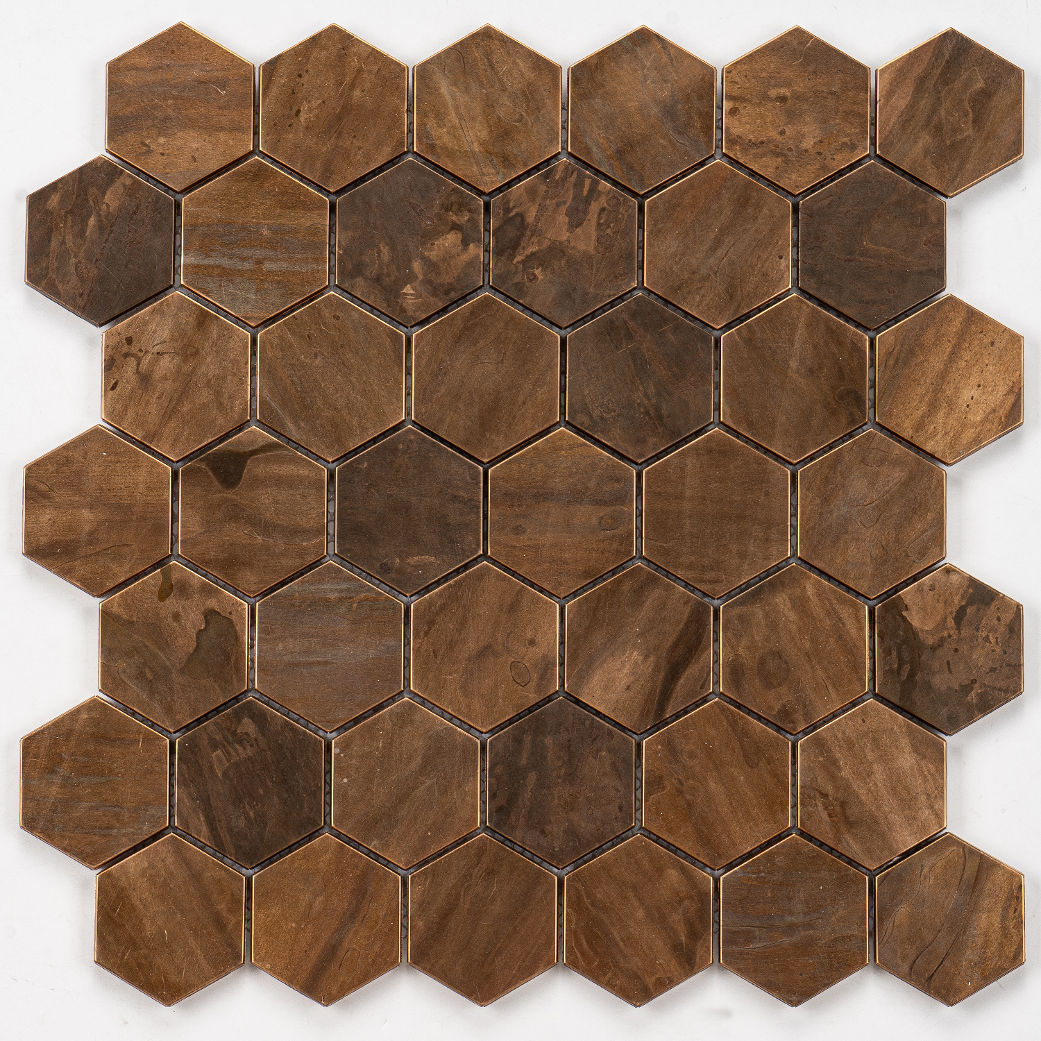 Mosaïque hexagonale Carreaux de mosaïque cuivre 48 Mali Matte