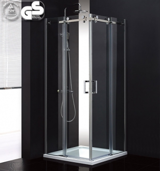 Douche d'angle design Paroi de douche avec porte coulissante ESG