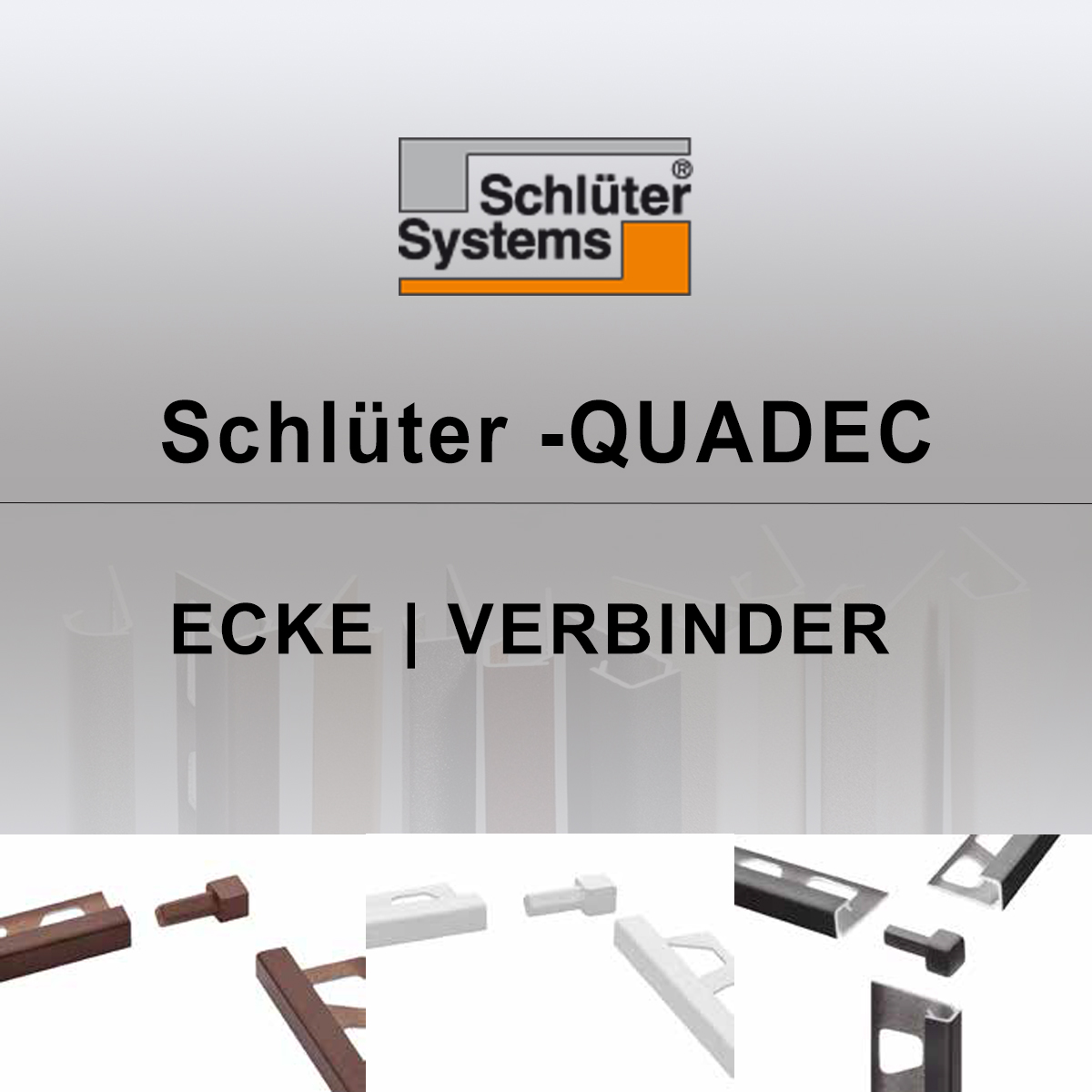 Angle extérieur et intérieur 110mm pour rails à carreler Connecteur profilé à carreler Schlüter Rail Quadec