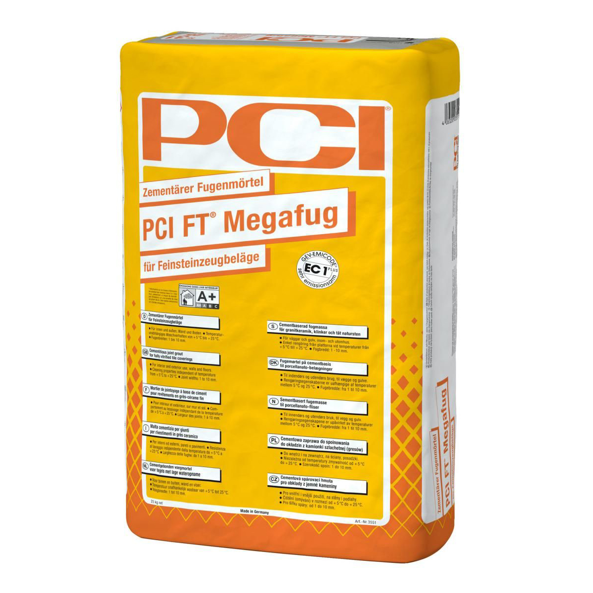 Mortier de jointoiement pour les revêtements en faïence et grès cérame et pour l'intérieur et l'extérieur PCI FT Megafug