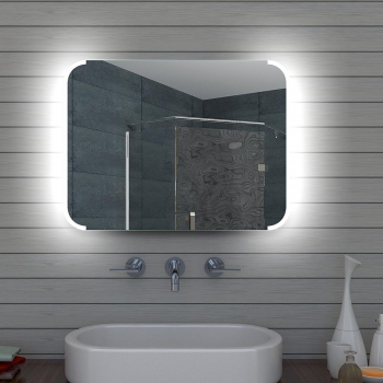 Miroir de salle de bain design à éclairage LED 80x60 cm