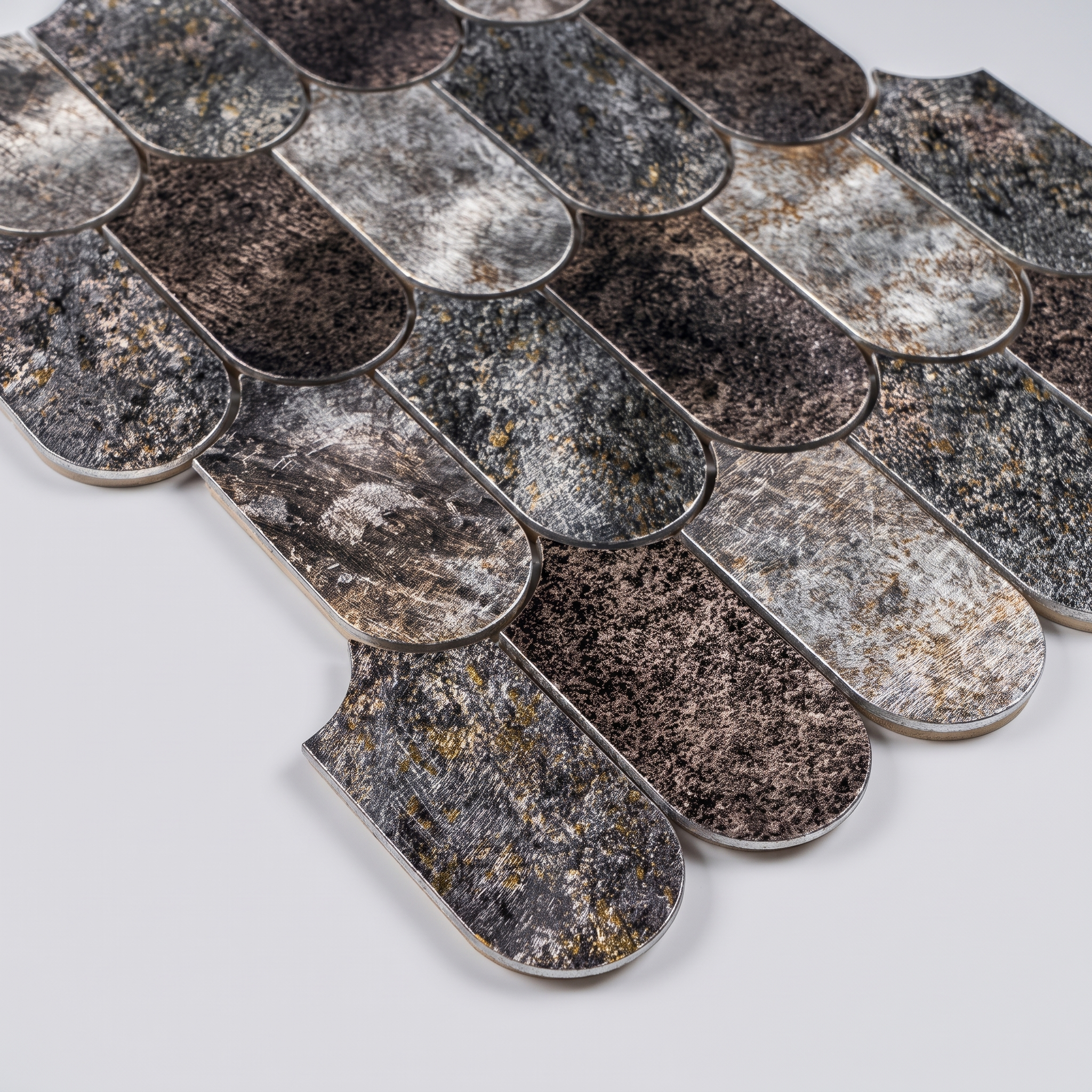 Aluminium Mosaikfliesen Lyon Fischschuppen Branzo Mix