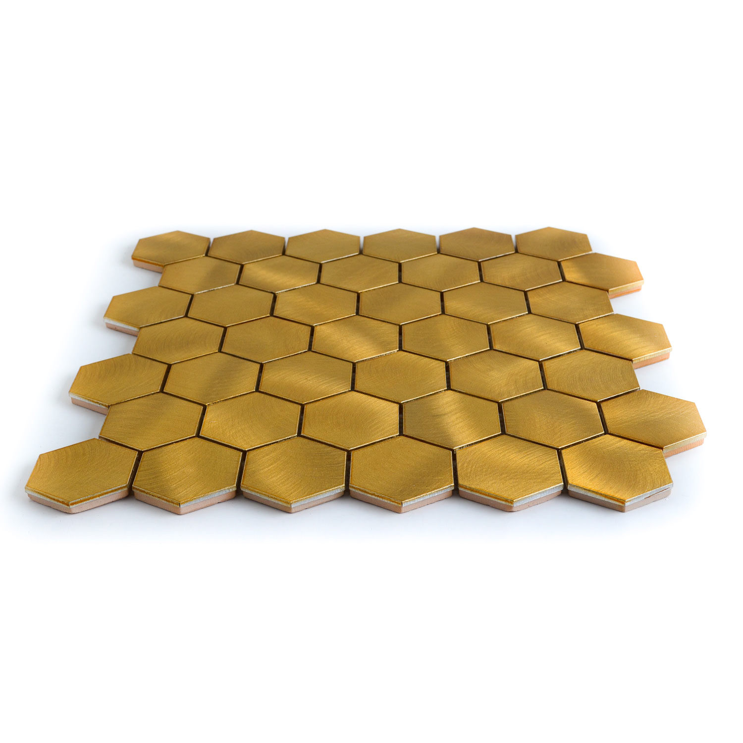 Mosaïque hexagonale Carreaux de mosaïque Or Marcia Brossé 1 tapis