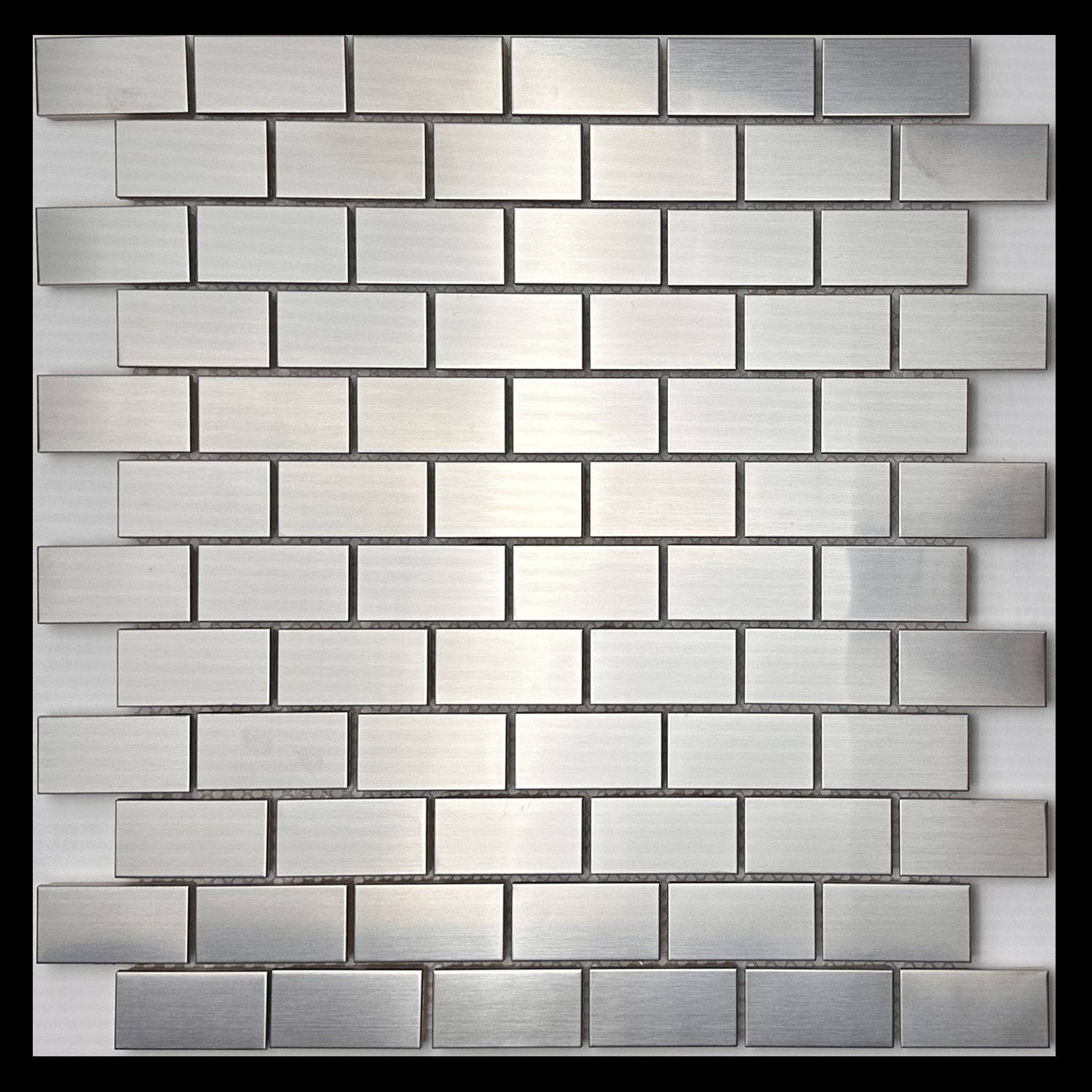 Mosaikfliesen Edelstahl Marica 23x48 Silber Gebürstet 1 Matte-BEN10207.8