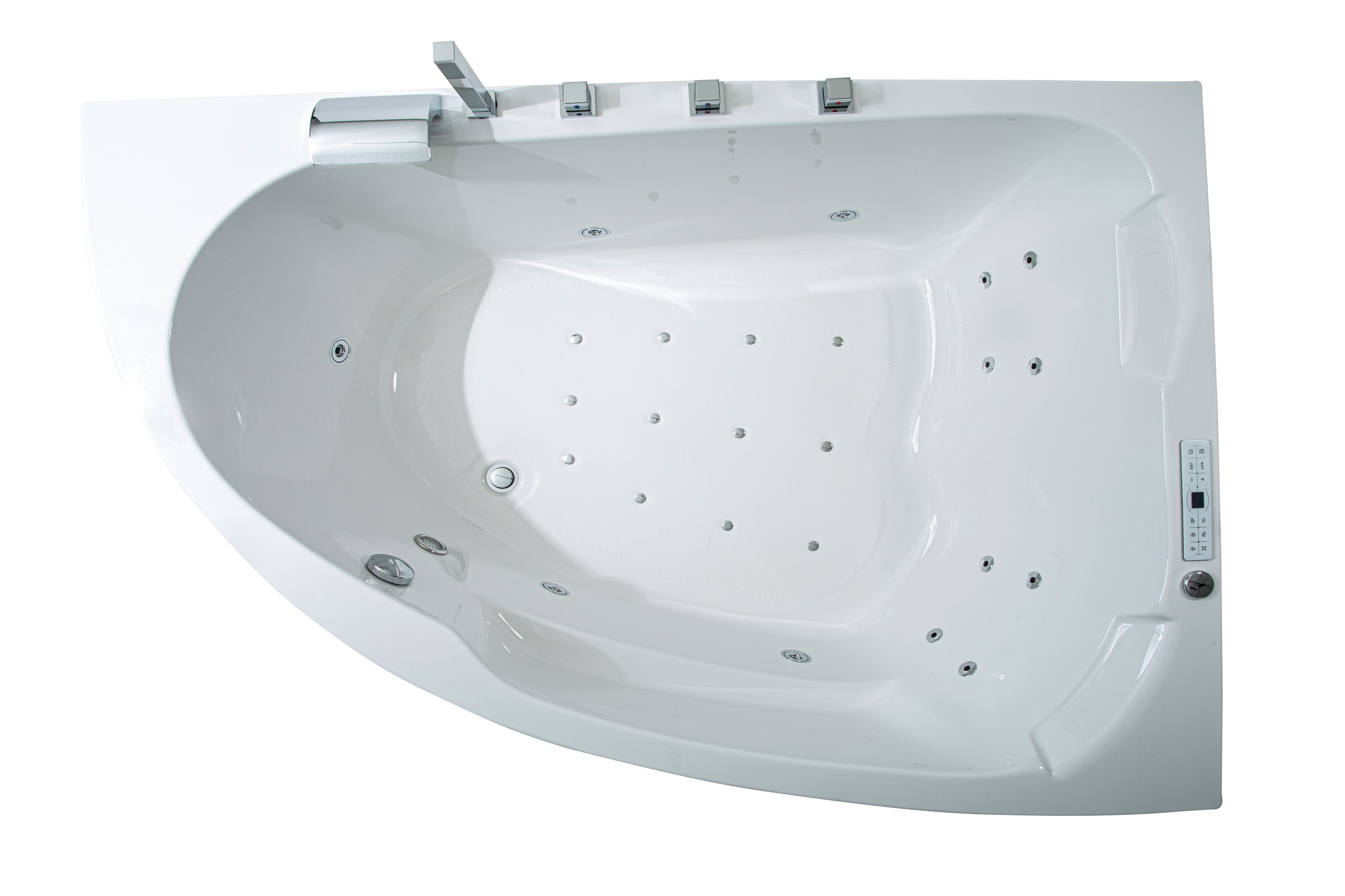 Baignoire d'angle Whirlpool Spa Bali Tulamben TWO droite 180x130 cm blanc MADE IN GERMANY
