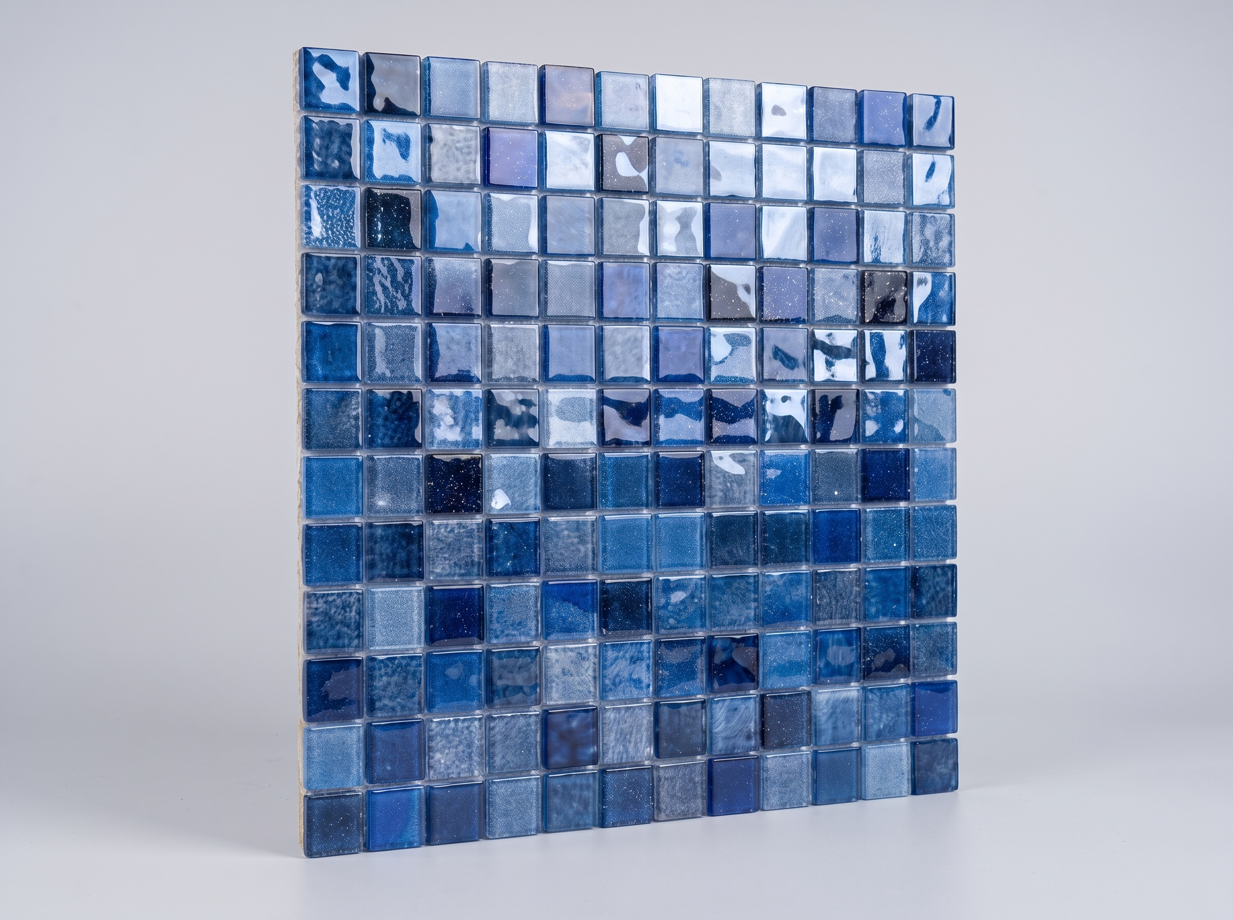 Glasmosaik Mosaikfliese Nizza 23×23×4 mm Blau
