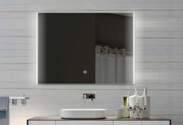 Miroir de salle de bain à éclairage LED avec interrupteur tactile 80x62x4cm